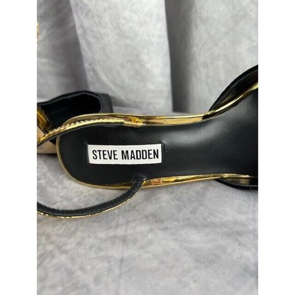 Steve Madden Womens Drew Velvet Patent Leather Slingback Heels Shoes Size 7 - Picture 6 of 6